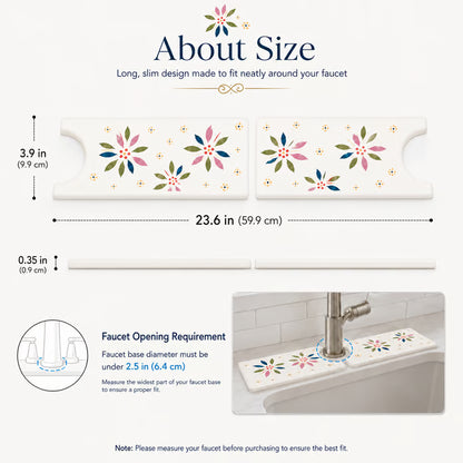 Floral Diatomite Sink Drying Mat