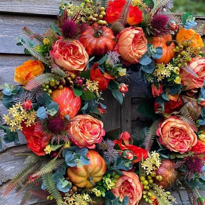 🔥Last Day 49% OFF💖 Handmade Fall Peony And Pumpkin Wreath - Year Round Wreath