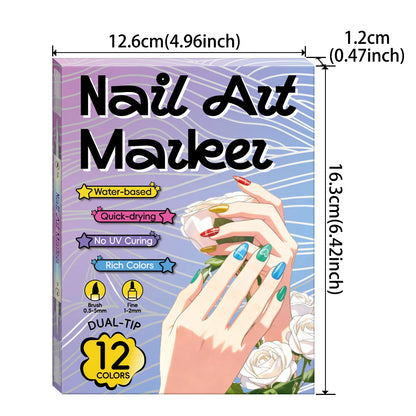 12/24 Colors Nail Art Marker – DIY 3D Markers for Drawing, Dotting & Manicure