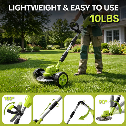 🌿⚡3-in-1 Cordless Lawn Mower with 2×21V Batteries, German Quality Lightweight Grass Trimmer
