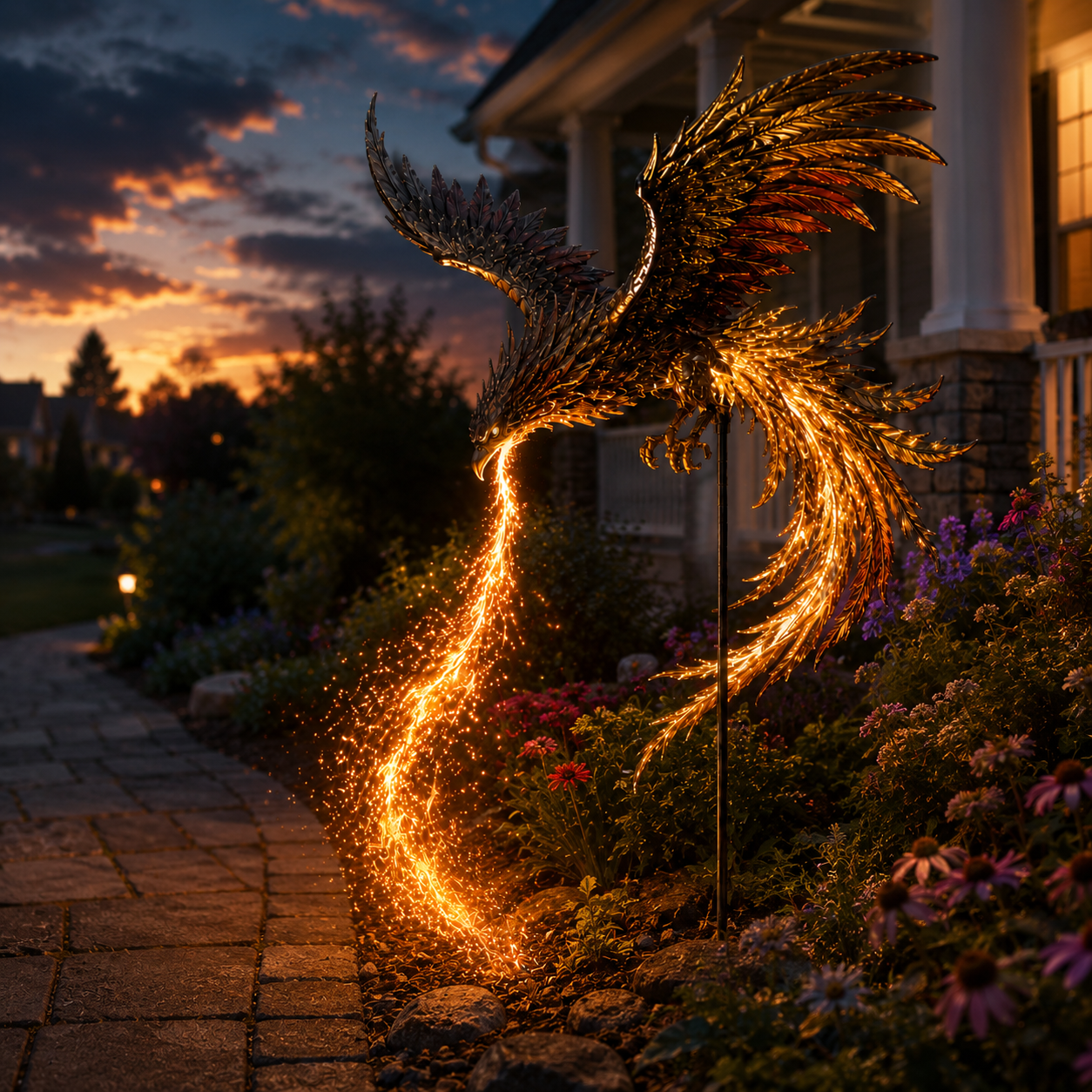 🐦‍🔥 Solar Powered Phoenix Fire Garden Light