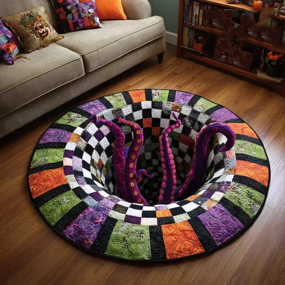 🔥 TODAY 50% OFF🎃3D Skeleton Vortex Quilted Round Halloween Rug