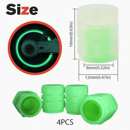🚗🚗Glow-in-the-Dark Car Tire Valve Cap Set💡