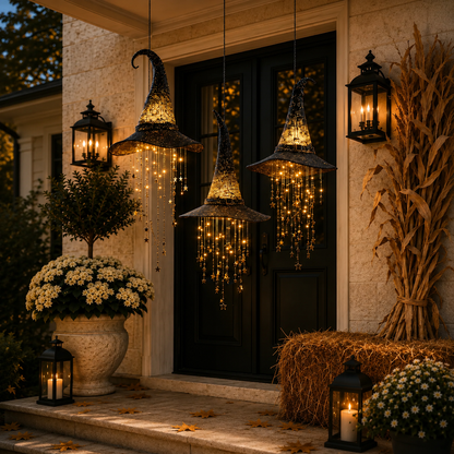 🔥HOT SALE 50% OFF🌟Lighted Witch Hat Hanging Chime