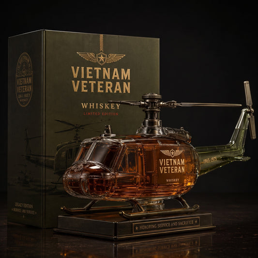 🎖️Vietnam Veteran  Military Helicopter 1965-1975 Whiskey Bottle
