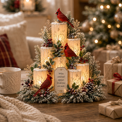 Cardinal Memorial LED Candle Centerpiece