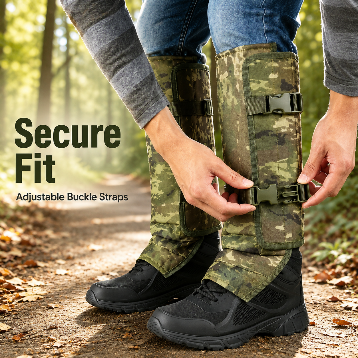 Unisex Adjustable Outdoor Snake-Resistant Leg Gaiters, Abrasion-Resistant Durable Fabric Protective Gear for Hunting, Hiking
