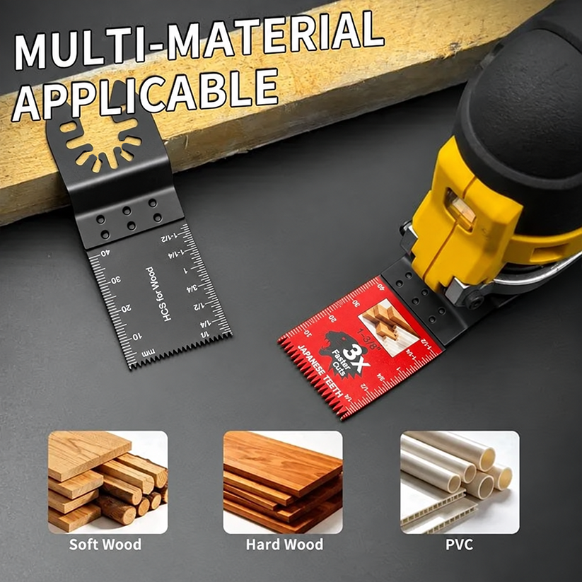 Japanese-tooth multi-tool blades for renovation projects