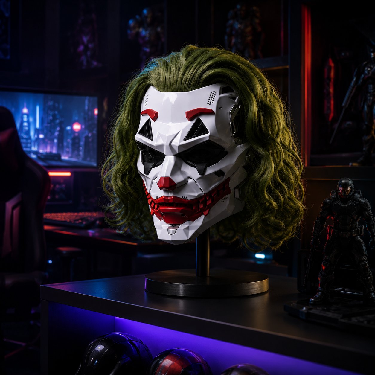 🤡Cyberpunk Clown Mask with Cosplay Clown Costume Party Props Halloween🤡