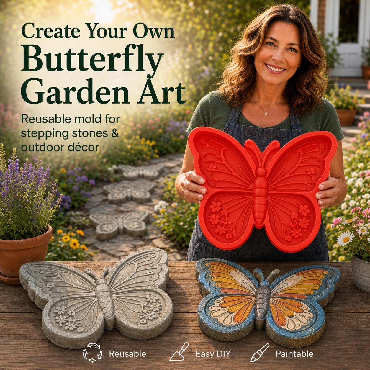 💥HOT SALE 55% OFF🌻 Reusable Sunflower Stepping Stone Mold