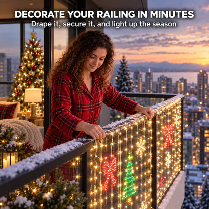 🎄 Smart LED Curtain Lights | App-Controlled Animated Christmas Wall Display ✨