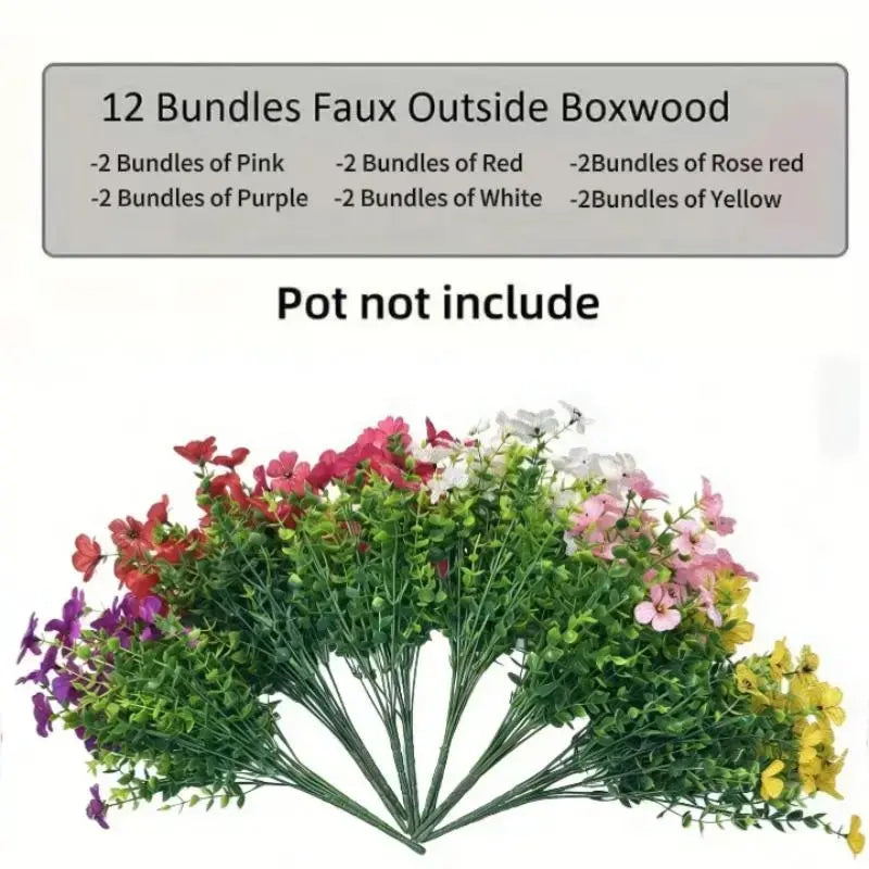 🎃 Fall Artificial Flowers – UV-Resistant Colorful Bouquet for Home, Garden, Wedding & Party Decor