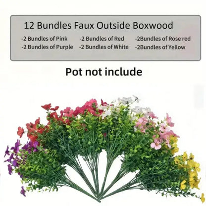 🎃 Fall Artificial Flowers – UV-Resistant Colorful Bouquet for Home, Garden, Wedding & Party Decor