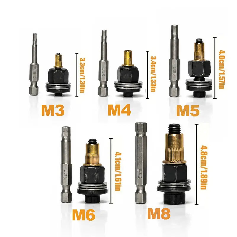 🔩 Heavy-Duty Rivet Nut Tool Kit – M3-M8 Carbon Steel Rivnut Set for DIY & Metalworking 🛠️