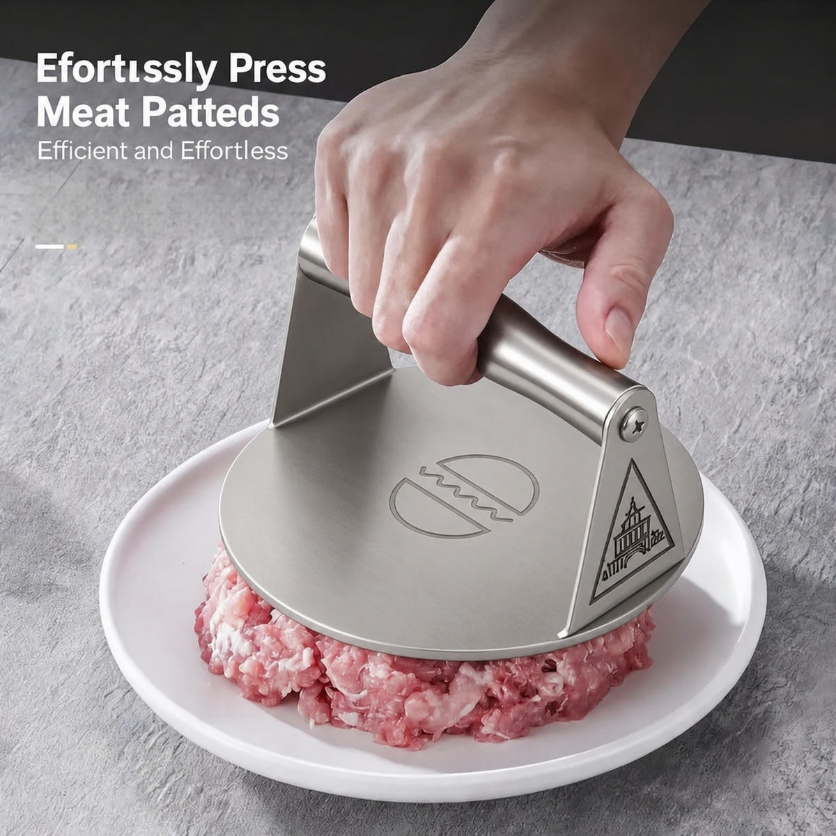 🍔🥩 Stainless Steel Smash Burger Press – Heavy-Duty Burger Smasher for Flat Top Grills
