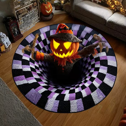 🔥 TODAY 50% OFF🎃3D Skeleton Vortex Quilted Round Halloween Rug
