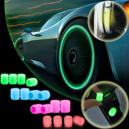 🚗🚗Glow-in-the-Dark Car Tire Valve Cap Set💡