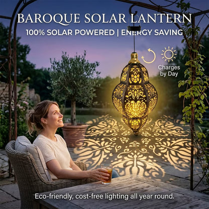 🌙 Solar Outdoor Decorative Lantern Lights Moroccan-Style Metal Hanging Garden Lights | Waterproof Solar Patio & Pathway Decor 🌿✨