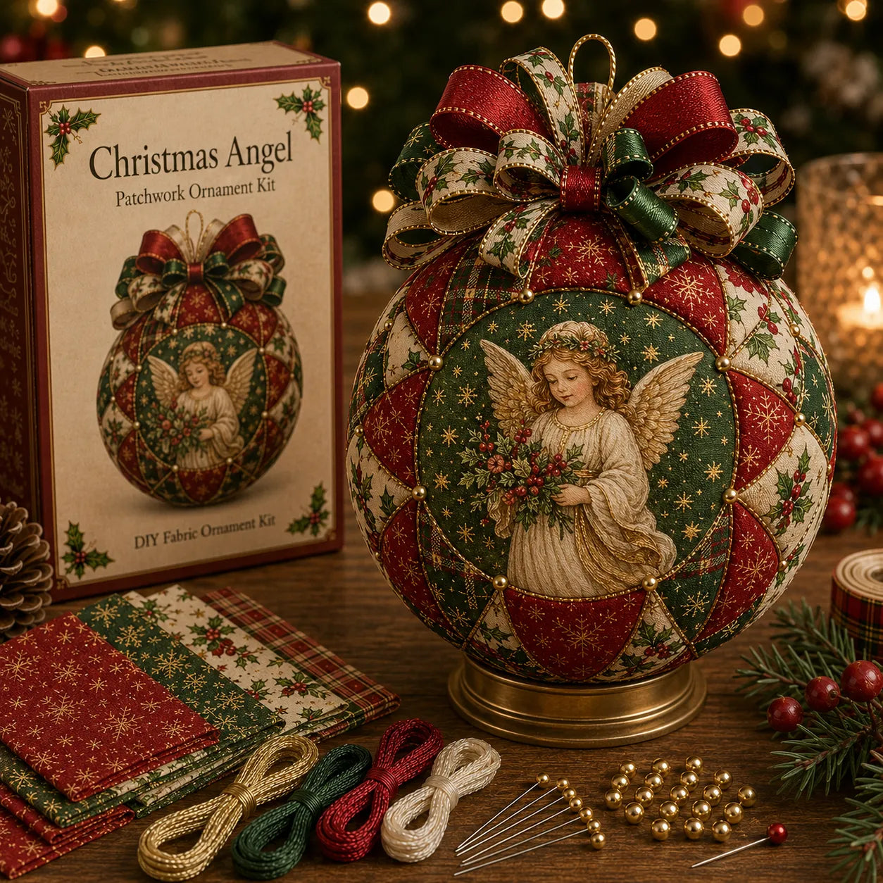 ❤️Beginner-Friendly🎄Christmas Classics Patchwork Ornament DIY Kit