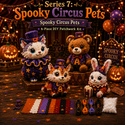 🔥 50% OFF TODAY | 🎃 Halloween Friends 4-Piece DIY Patchwork Kit Collection 🧵👻