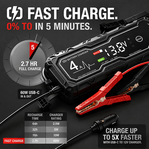 🔥⚡ Portable Car Jump Starter—Starts Up to 10.0L Gas & 8.0L Diesel Engines(Free Shipping)