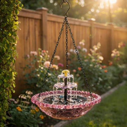 ✨2026 Spring special offer 49% off-🐦Solar Cascade Hanging Bird Bath Fountain