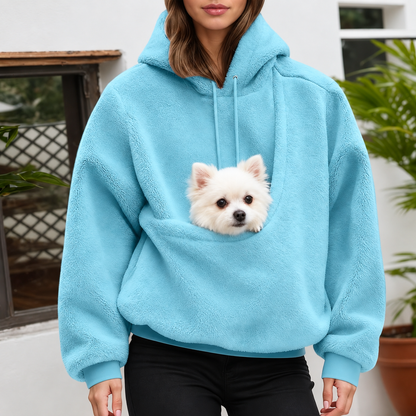 🐾 Cozy Pet Carrier Fleece Hoodie – Warm, Soft & Hands-Free