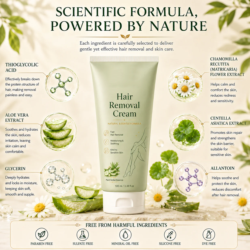 LAST DAY -BUY 1 GET 1 FREE🤩  Painless Depilatory Cream – No Razor Bumps, No Harsh Odor