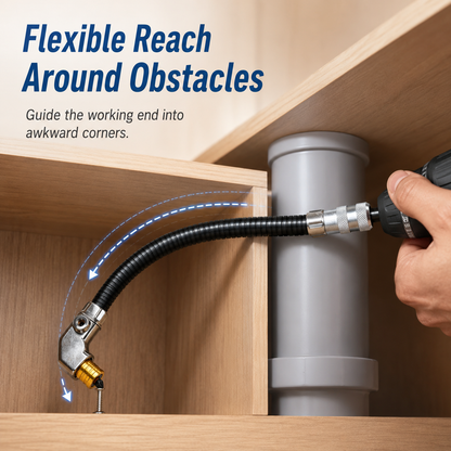 🔥 55% OFF TODAY⚙️ Flexible 90° Right Angle Drill Adapter – Reach Tight Spaces