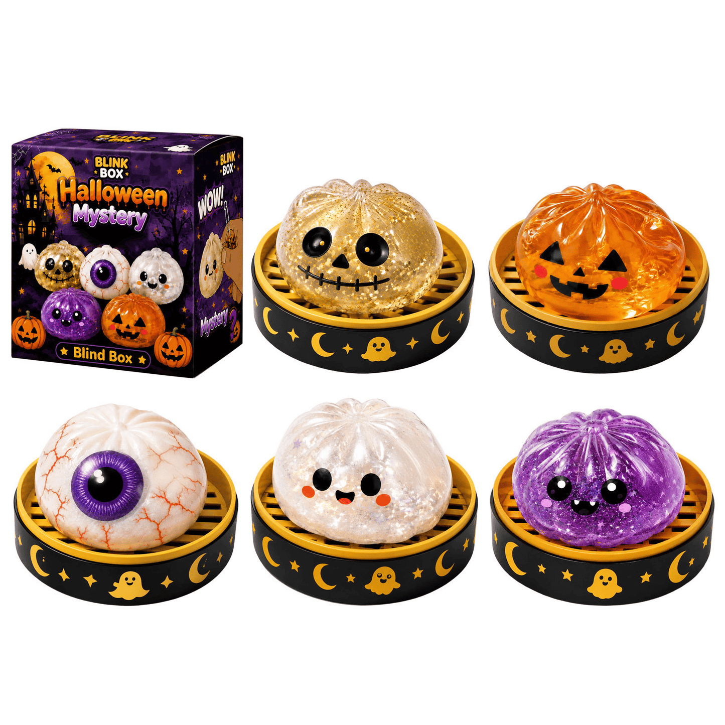 🎃 Halloween Early Bird Sale 50% Off 🐣 Cute Halloween Scary Ghost Maruko Squeeze Toy Set
