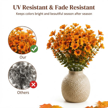 🎃 Fall Artificial Flowers – UV-Resistant Colorful Bouquet for Home, Garden, Wedding & Party Decor