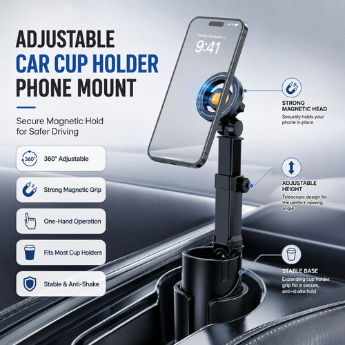 🔥 48% OFF | Magnetic Car Phone Holder Mount – 360° Adjustable, Strong N52 Magnet, One-Hand Operation