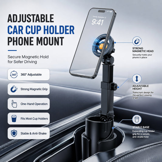 🔥 48% OFF | Magnetic Car Phone Holder Mount – 360° Adjustable, Strong N52 Magnet, One-Hand Operation