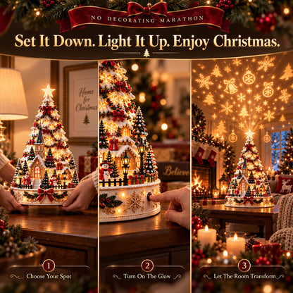 🔥HOT SALE🔥🏆 60,000+ Sold🎄Christmas Village Projection Centerpiece – 4 Themed Villages