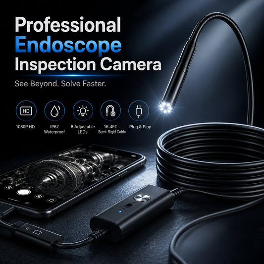 HD Endoscope Inspection Camera | 2M 5M 10M Waterproof Probe