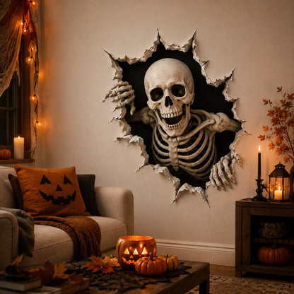 🎃 Halloween 3D Break-In Wall Decals – Realistic Spooky Wall & Window Stickers (Easy Peel & Stick)