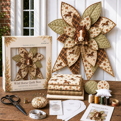 🔥HOT SALE 50% OFF 🎀 Beginner-Friendly Oversized Quilted Bow Sewing Kit | Coordinated Printed Fabrics, Batting, Pre-Designed Templates & Complete Supplies for a Full 23–25 in 3D Statement Bow ✨