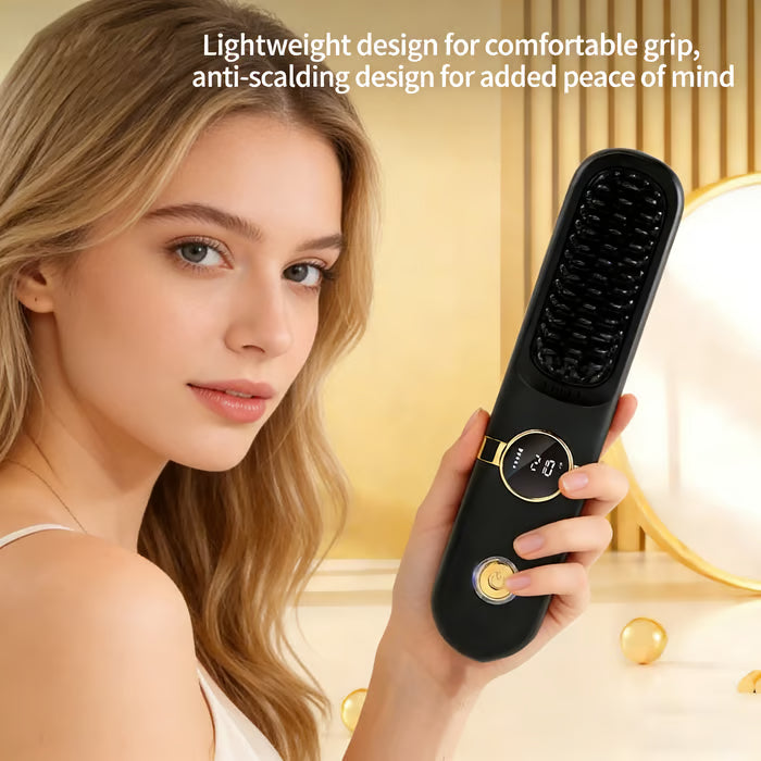 ✨✨Last Day Special Price 💥Wireless Ceramic Heating Hair Straightening Comb💇‍♀️