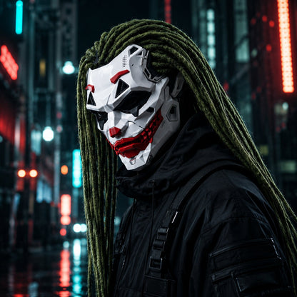 🤡Cyberpunk Clown Mask with Cosplay Clown Costume Party Props Halloween🤡