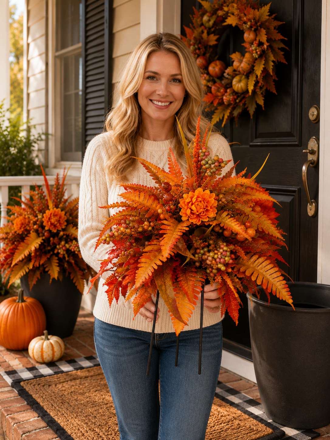 🍂Autumn Harvest Floral Garden Stake Arrangement