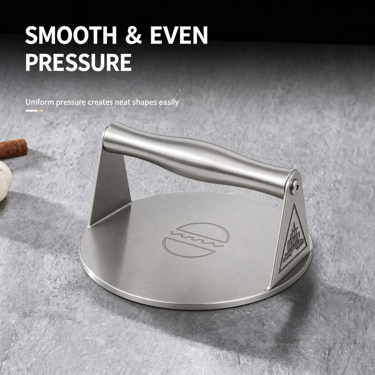 🍔🥩 Stainless Steel Smash Burger Press – Heavy-Duty Burger Smasher for Flat Top Grills