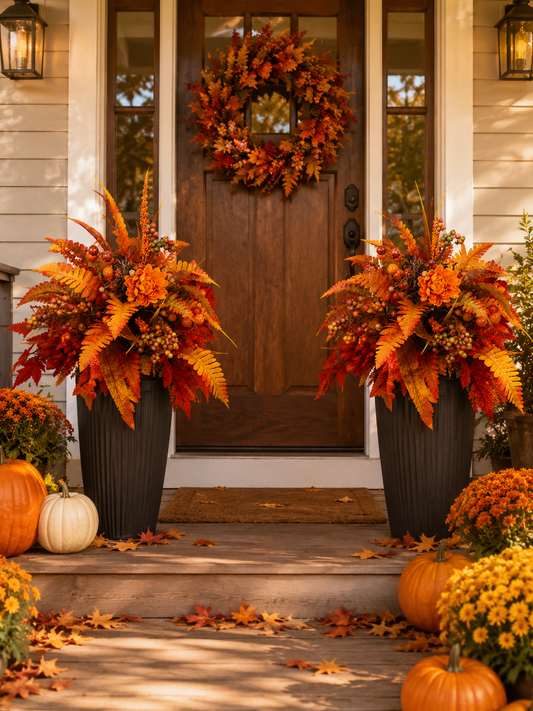 🌻OFF 50% TODAY🍂 Autumn Harvest Floral Garden Stake – Fall Outdoor Yard & Garden Decor