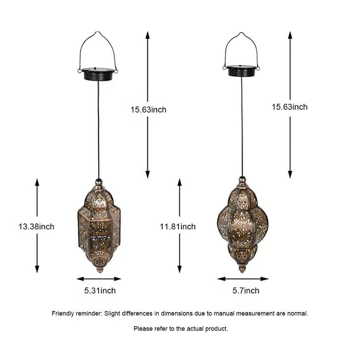 🌙 Solar Outdoor Decorative Lantern Lights Moroccan-Style Metal Hanging Garden Lights | Waterproof Solar Patio & Pathway Decor 🌿✨