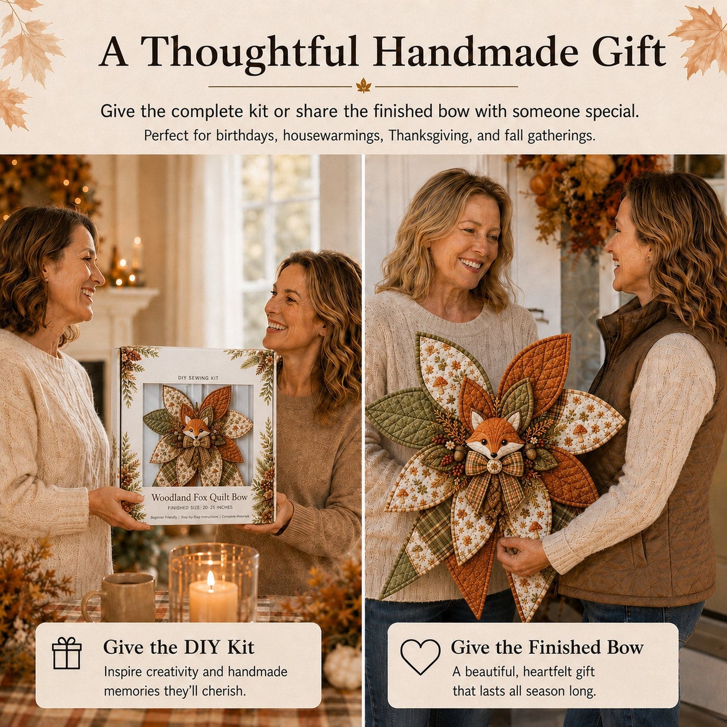 🔥HOT SALE 50% OFF 🎀 Beginner-Friendly Oversized Quilted Bow Sewing Kit | Coordinated Printed Fabrics, Batting, Pre-Designed Templates & Complete Supplies for a Full 23–25 in 3D Statement Bow ✨