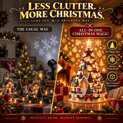 🔥HOT SALE🔥🏆 60,000+ Sold🎄Christmas Village Projection Centerpiece – 4 Themed Villages