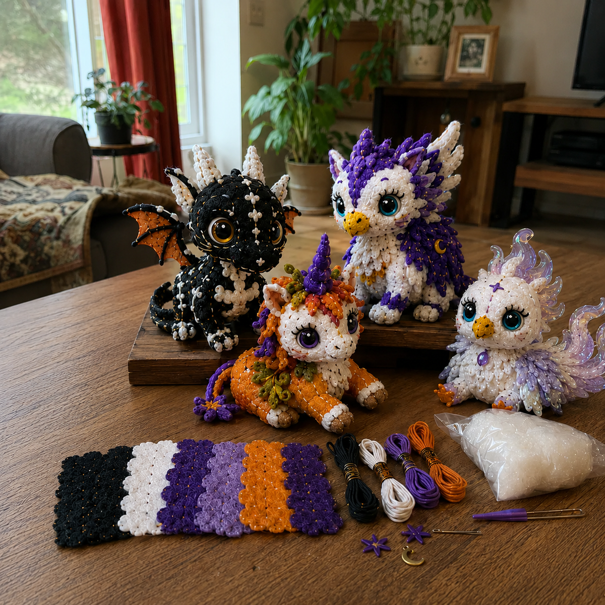 🔥 50% OFF TODAY | 🎃 Halloween Friends 4-Piece DIY Patchwork Kit Collection 🧵👻