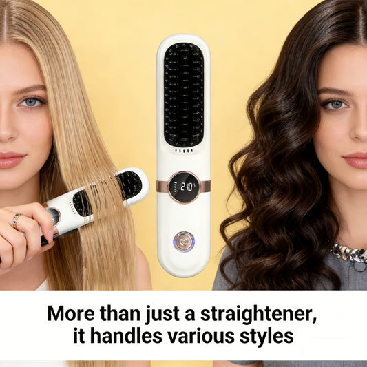✨✨Last Day Special Price 💥Wireless Ceramic Heating Hair Straightening Comb💇‍♀️