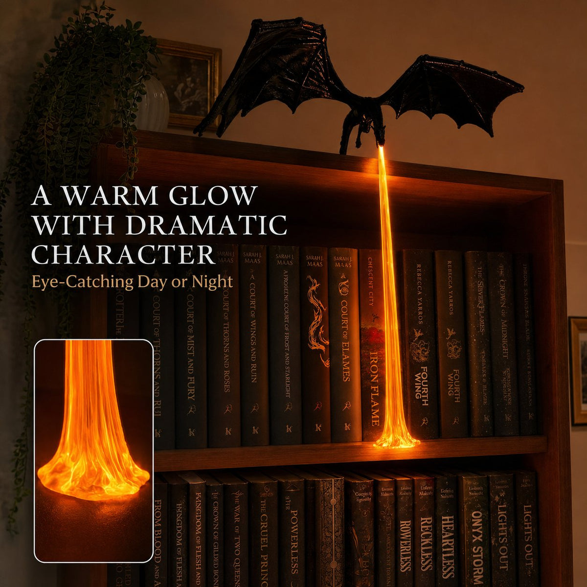🔥Limit Time 50% OFF 🐉 Dragon Shelf Light for Fantasy Book Lovers 📚