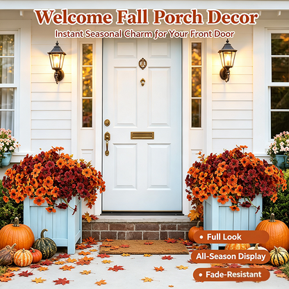 🍂Fall Artificial Flower Halloween 12pcs, UV Resistant Colorful Fake Flower🍂