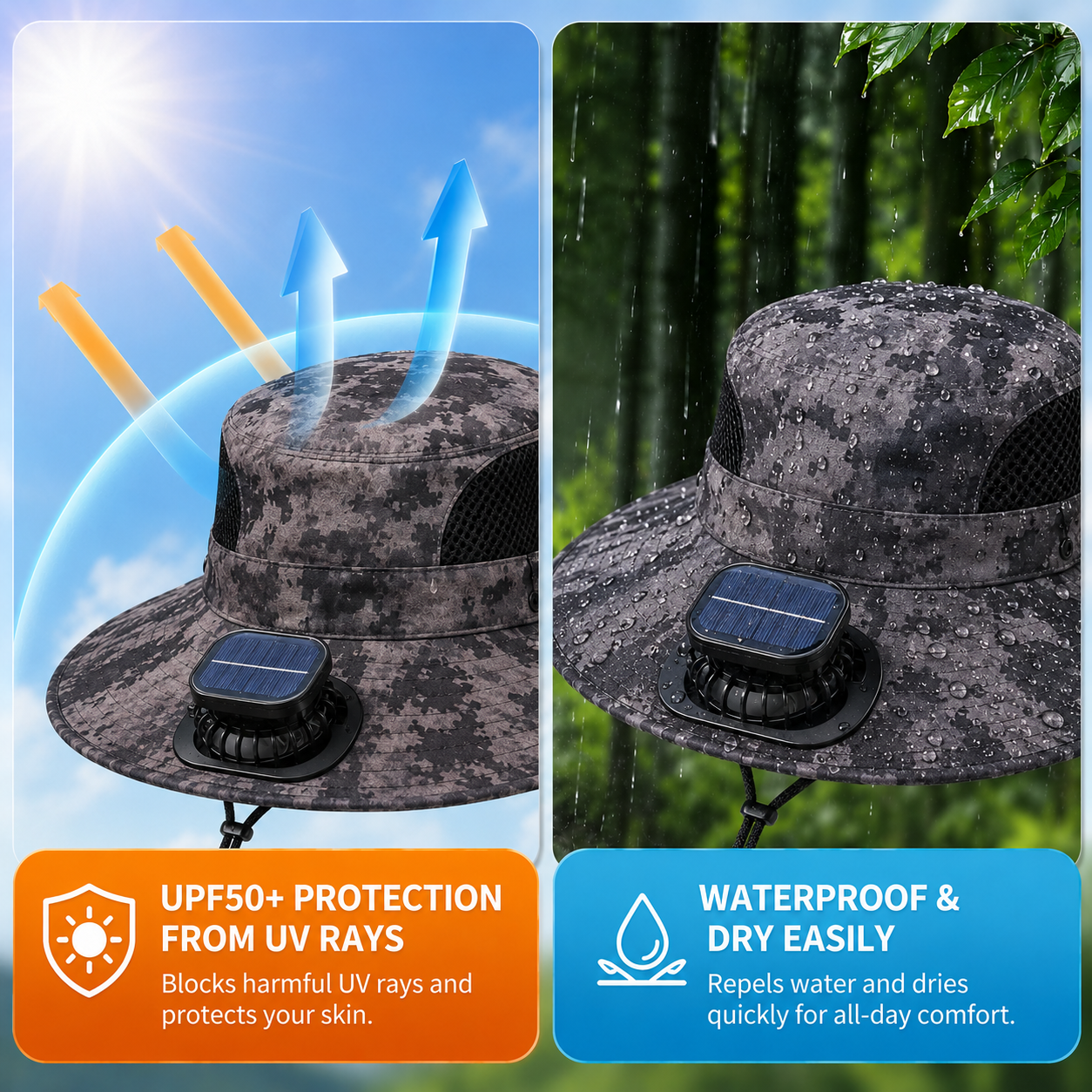 🔥HOT SALE 50% OFF🌞Solar-Powered Cooling Hat | Stay Cool Outdoors, No Batteries Needed